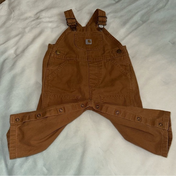 Carhartt Brown Workwear Overalls Rugged Canvas Design - Picture 3 of 6